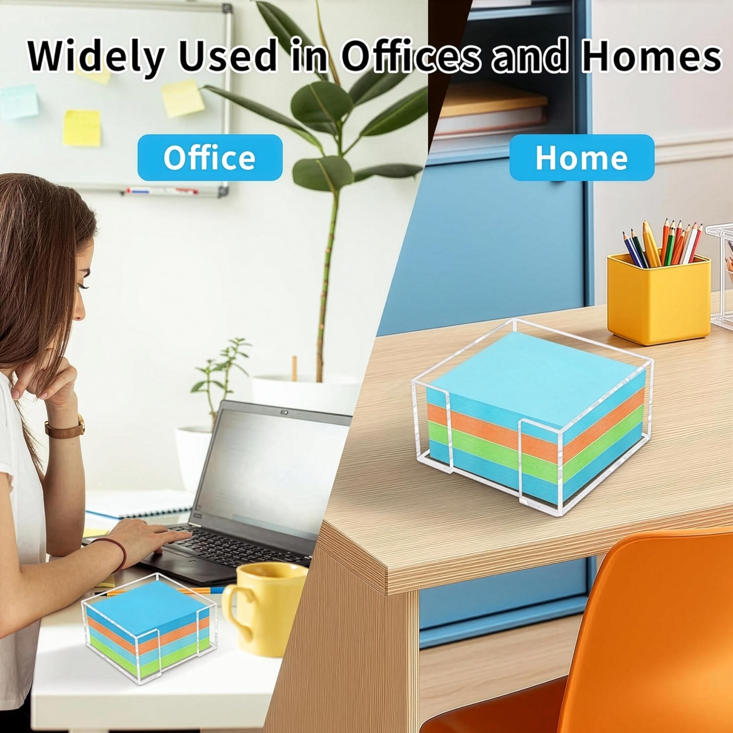 Clear Acrylic Wide-Opening Sticky Note Holder for 3×3 in Notes – view 3