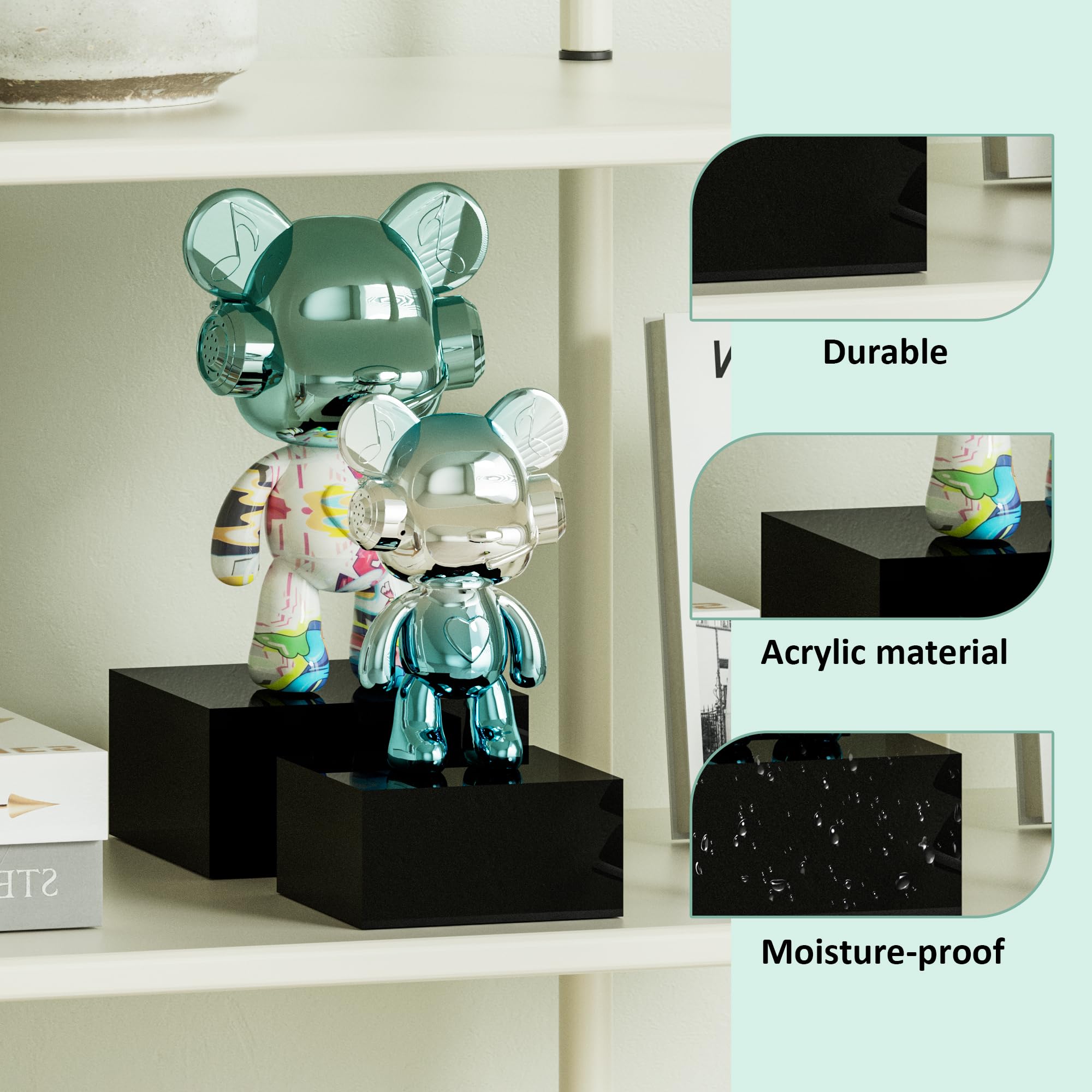 Black Acrylic Cube Buffet Risers, 8, 7 & 6 in, Set of 3 – view 5