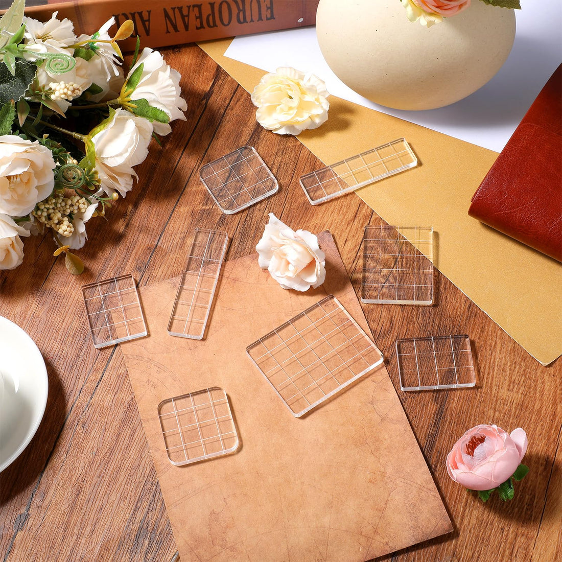 Acrylic Stamp Blocks with Grid Lines, 8-Pc Set – view 6