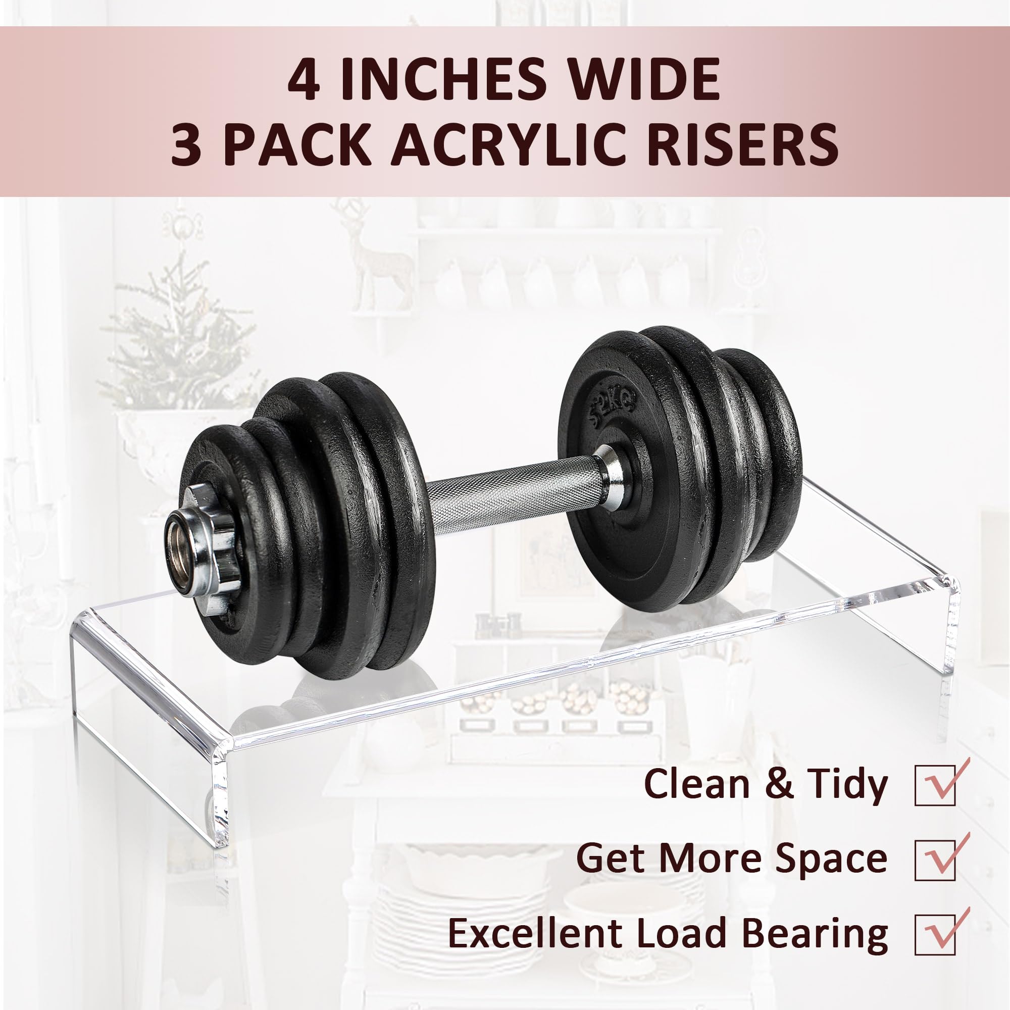 Clear Acrylic 3-Tier Display Riser Set, 12 in, 5 mm Thick – view 4