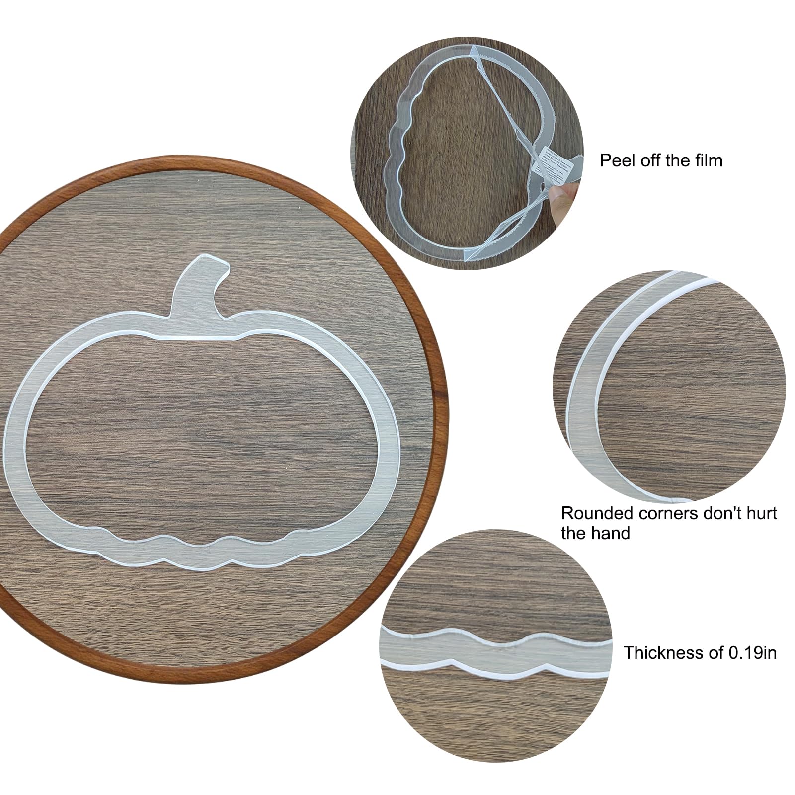 Acrylic Pumpkin Stencil Template, 8.46x7.87in – view 3
