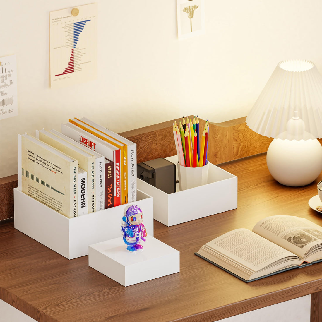 White Acrylic Buffet Display Boxes, 3 Sizes, Set of 3 – view 6