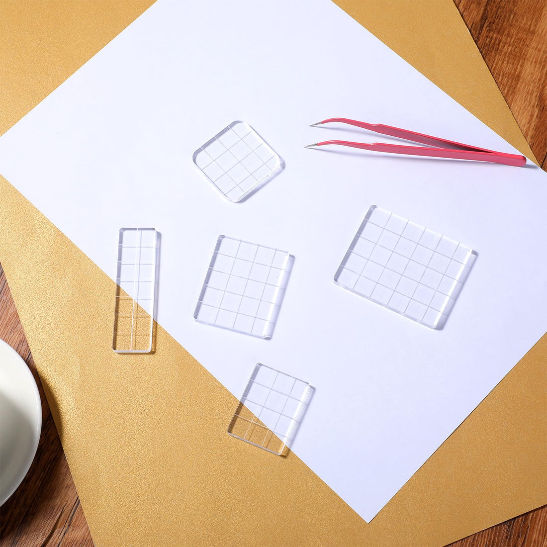 Acrylic Stamp Blocks with Grid Lines, 8-Pc Set – view 5