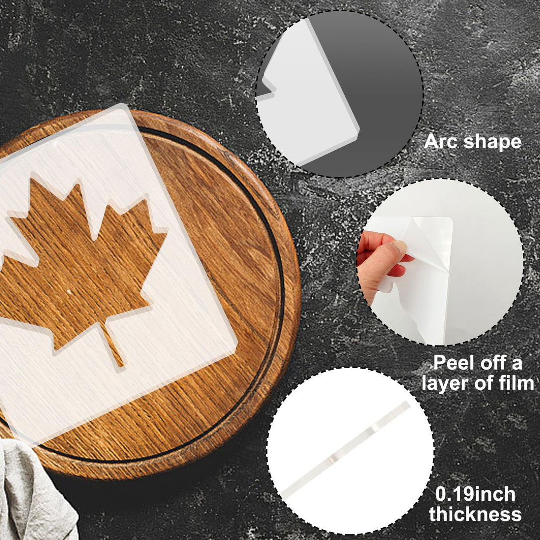 Maple Leaf Acrylic Router Inlay Template – view 3