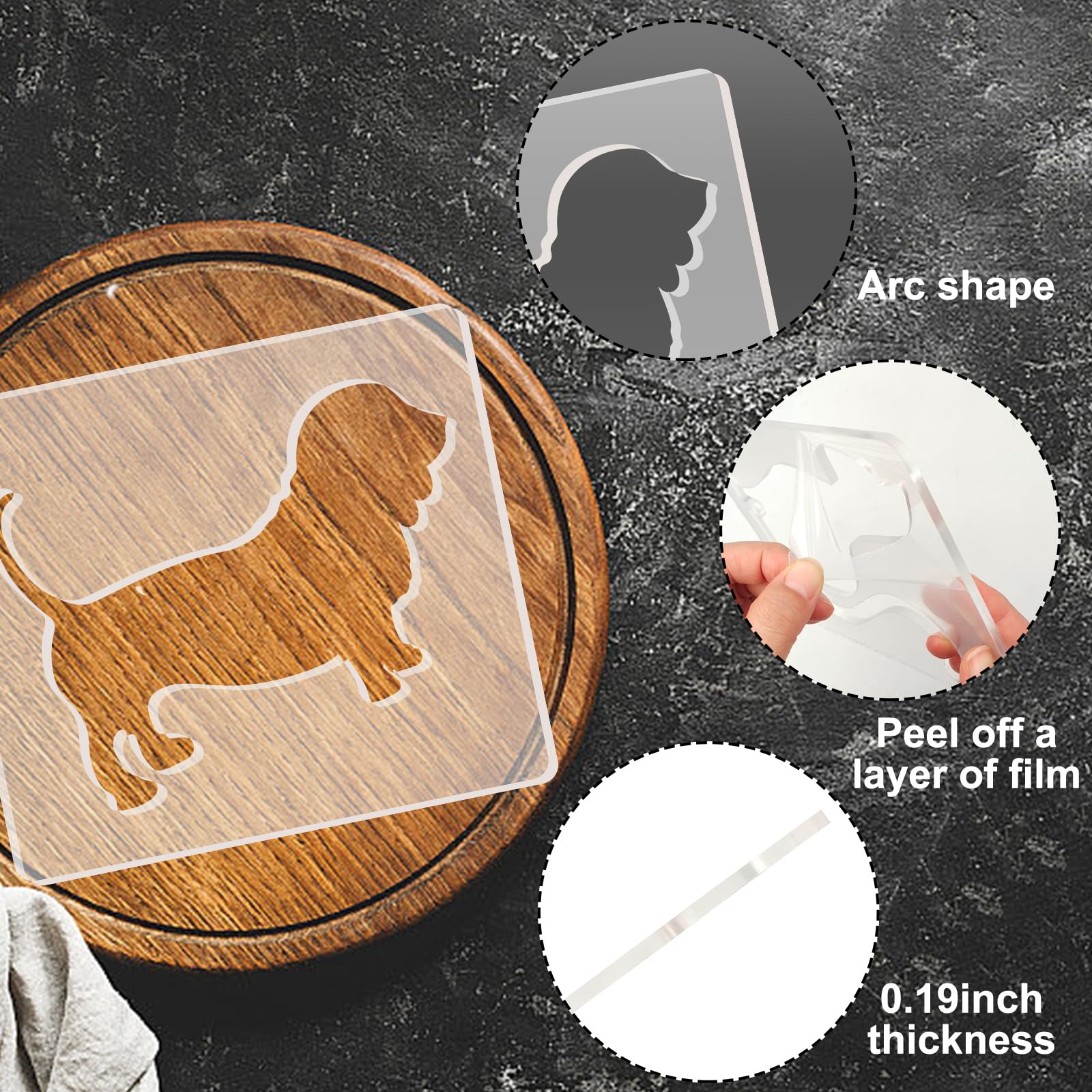 Acrylic Dog Router Inlay Template for Woodworking — Dog – view 3