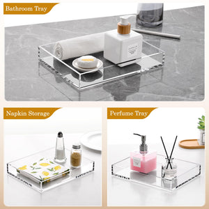 Clear Acrylic Bathroom Vanity Tray, 9.45x7.09 – Yosham