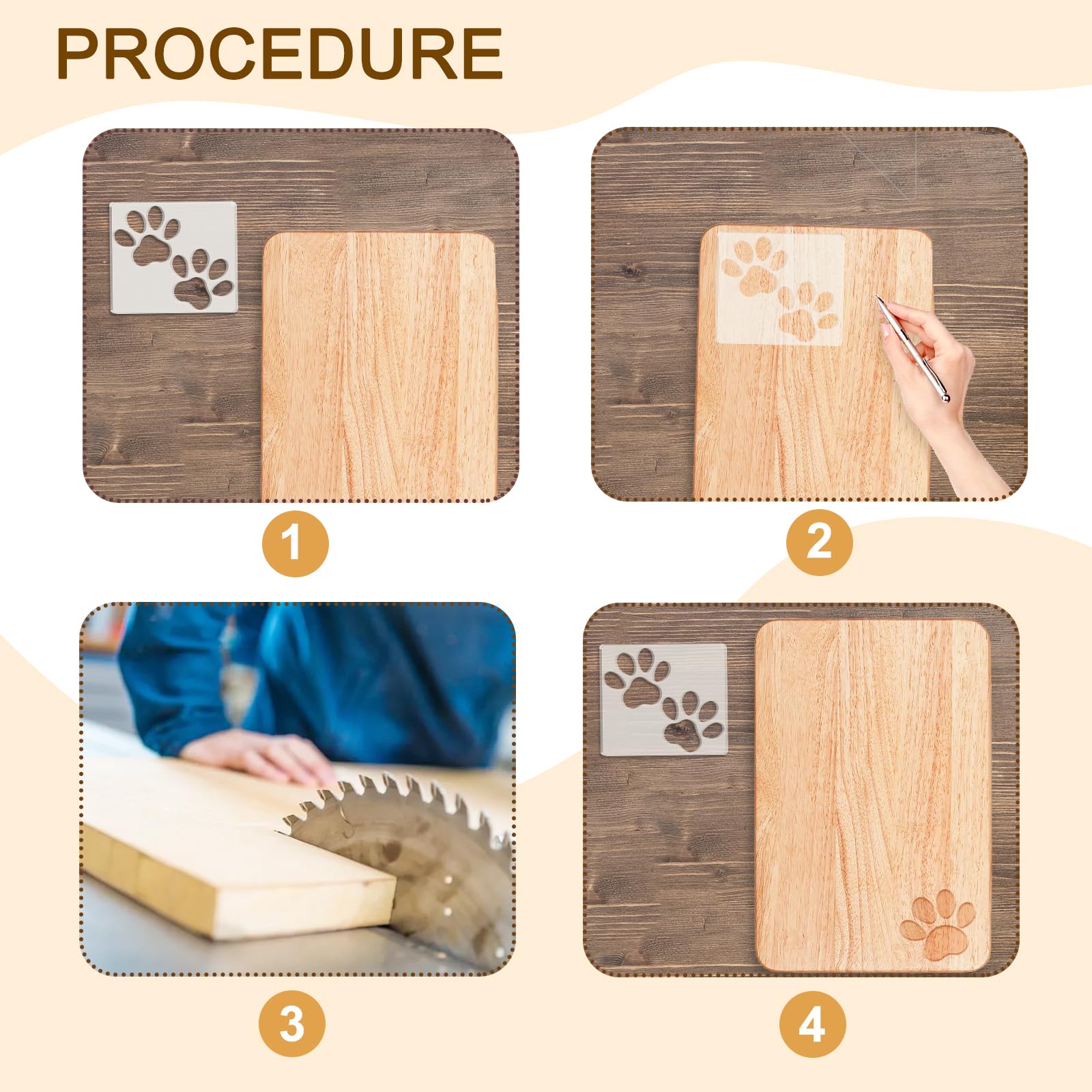 Double Paw Print Acrylic Router Template – view 4