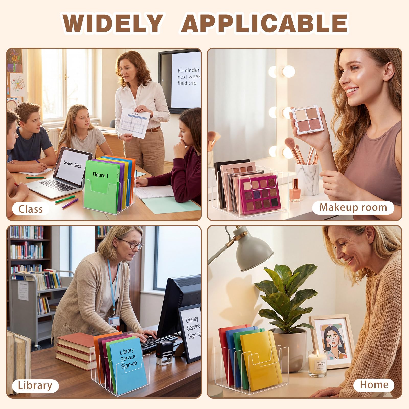 Clear Acrylic Desktop File Sorter, 5 Sections – view 6