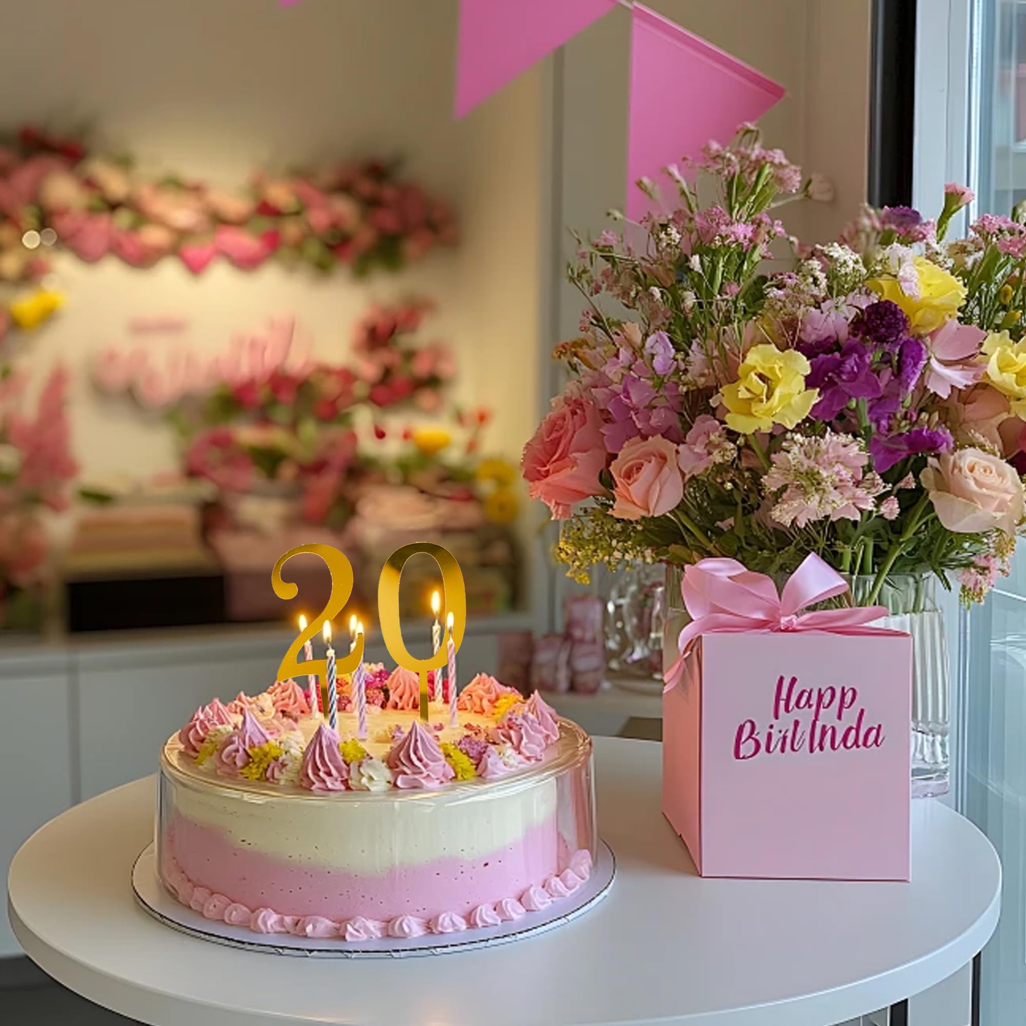 Gold Acrylic Number Cake Toppers, 0-9 Set – view 7