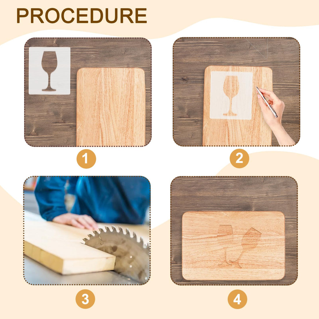 Wine Glass Acrylic Router Inlay Template – view 4
