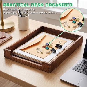 Wooden Letter Tray Desktop Organizer – Yosham