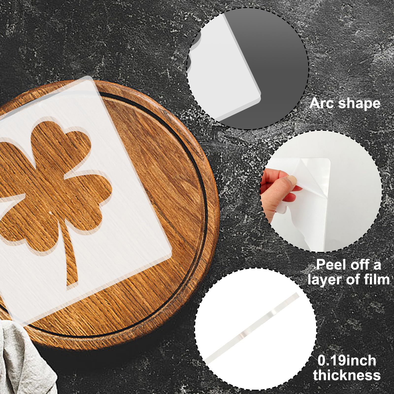 Acrylic Leaf Router Inlay Template for Woodworking – view 3