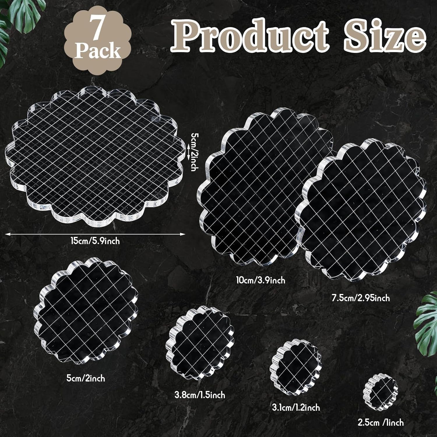 Circular Acrylic Stamp Blocks, 7-Piece Set – view 2