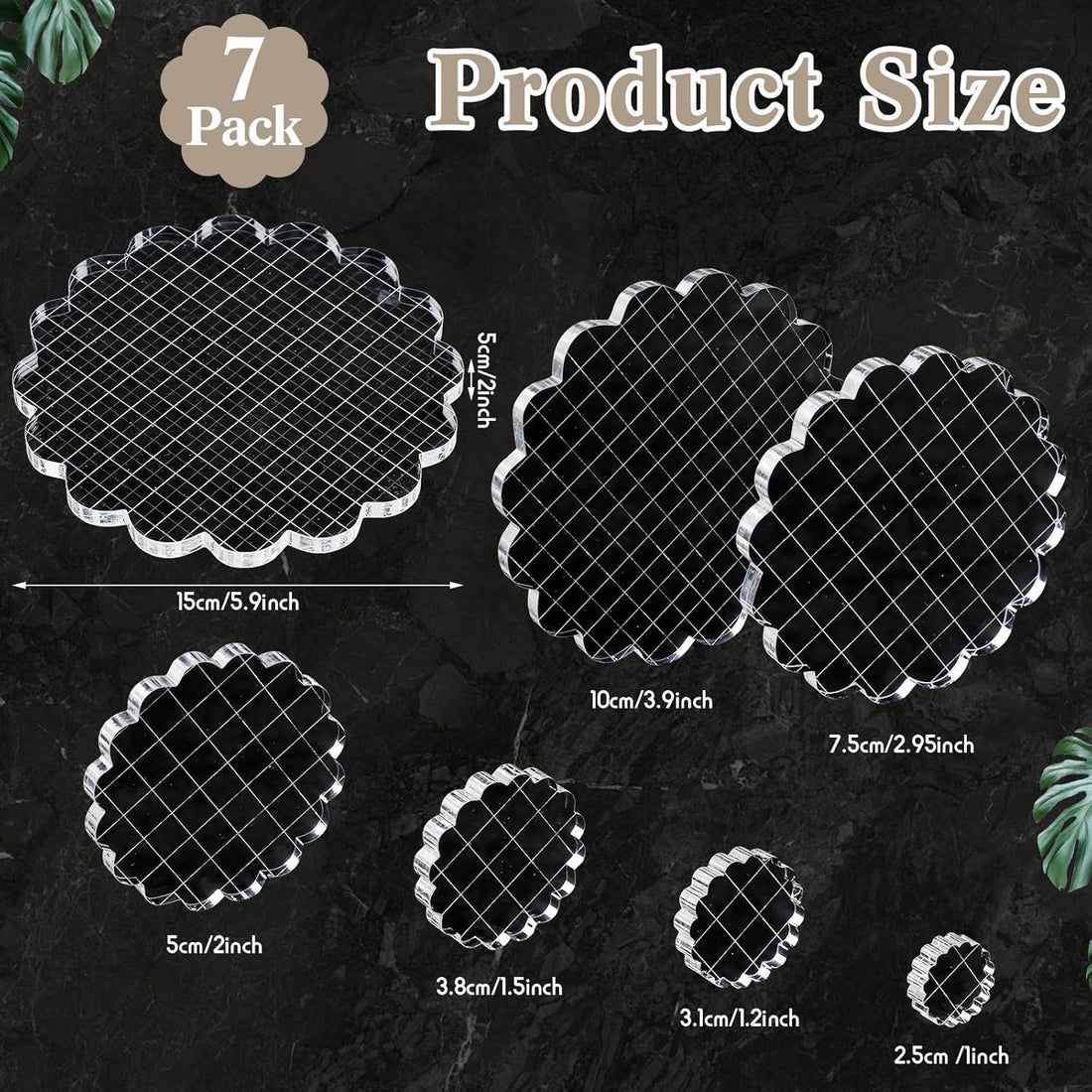 Circular Acrylic Stamp Blocks, 7-Piece Set – view 2