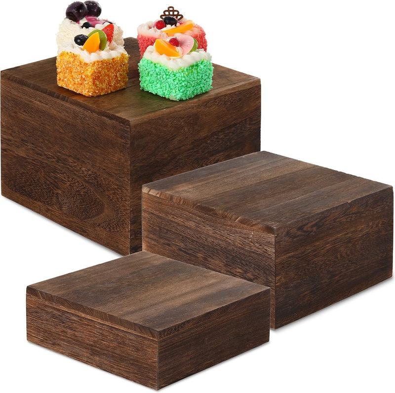 MDF Wood Display Cube Riser Stands, Set of 3 – Yosham