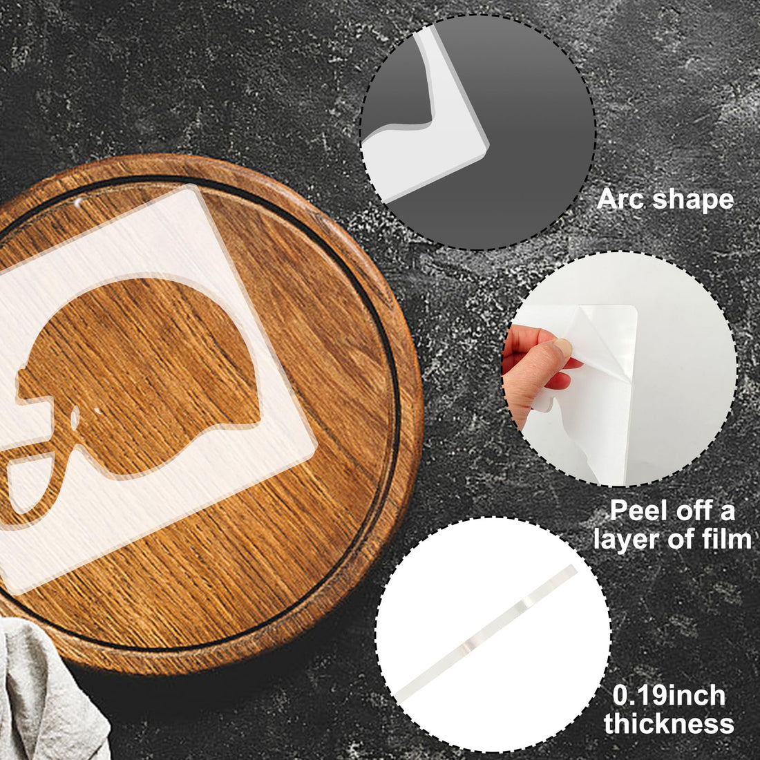 Clear Acrylic Helmet Router Template – view 3