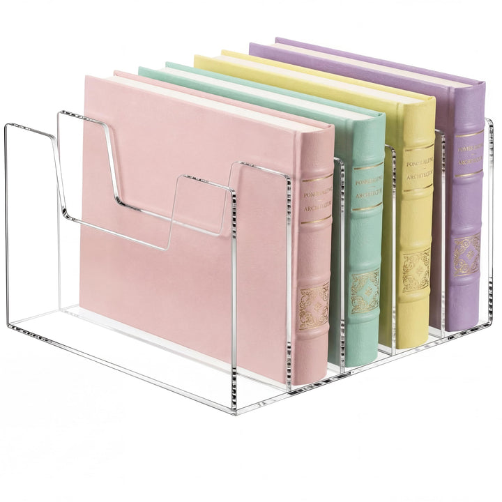 Clear Acrylic Desktop File Sorter, 5 Sections
