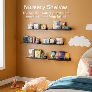 Rustic Wood Floating Wall Shelves, Set of 6 – Yosham
