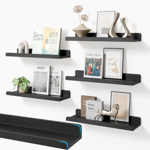 Rustic Wood Floating Wall Shelves, Set of 6 – Yosham