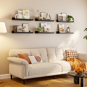 Rustic Wood Floating Wall Shelves, Set of 6 – Yosham