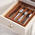 Acacia Wood Cutlery Drawer Organizer, 5 Slots