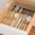 Clear Acrylic Cutlery Drawer Organizer, 5 Slots, 10 × 14 in
